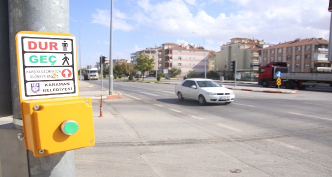 Karaman’da trafiğin yoğun olduğu bölgelere trafik lambası