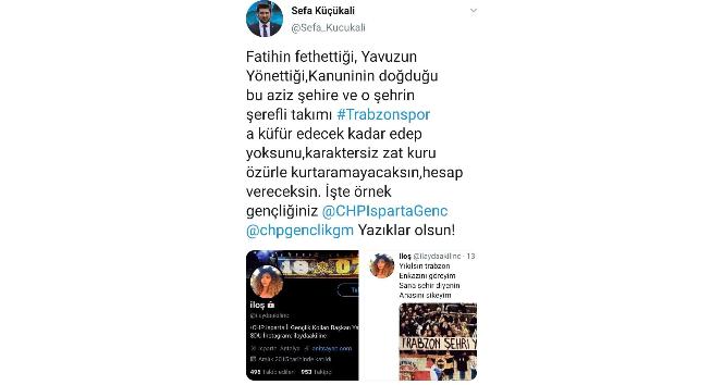 CHP Isparta İl Gençlik Kolları Başkan Yardımcısının Trabzon’a yönelik hakaretlerine tepkiler sürüyor