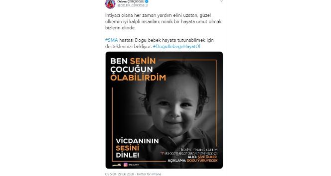 Başkan Çerçioğlu, SMA hastası Doğu bebeğe destek istedi