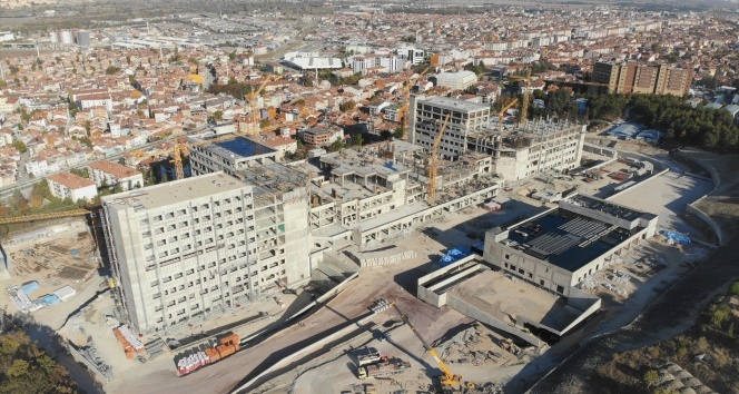 Kütahya Şehir Hastanesi inşaatı havadan görüntülendi