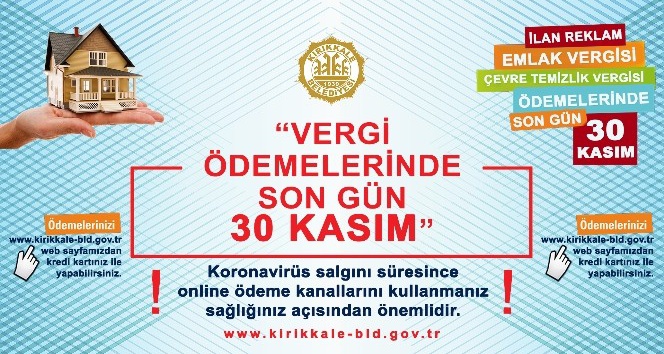Kırıkkale’de vergiler web sitesi üzerinden ödenebilecek