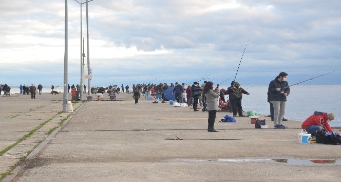 Sinop’ta amatör balıkçıların yüzü güldü
