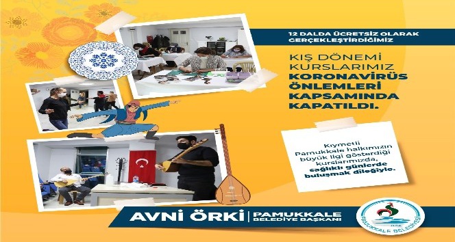 Tedbirler kapsamında Pamukkale Belediyesi kurslara ara verdi