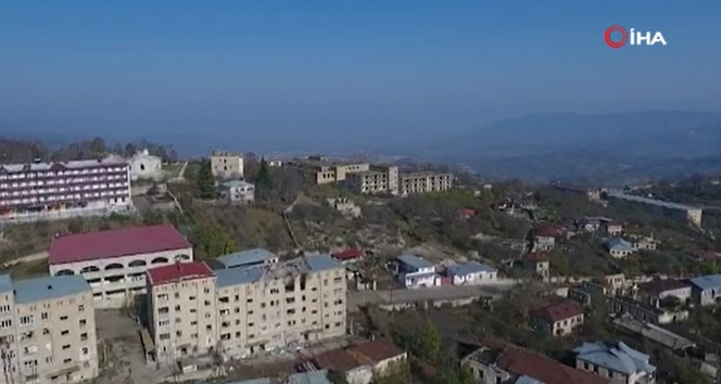 Ermenistan&#039;ın işgalinden kurtarılan Şuşa kenti havadan görüntülendi