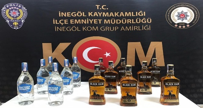 İnegöl’de kaçak içki operasyonu