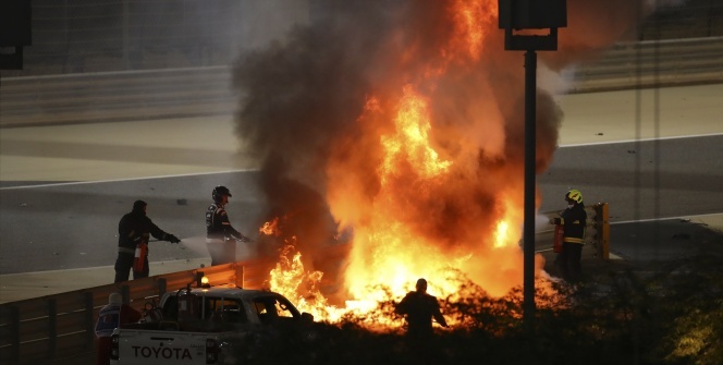 Formula 1 Grand Prix'sinde korkutan kaza