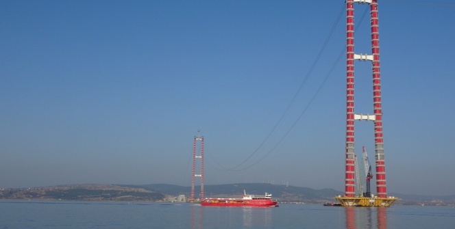 1915 Çanakkale Köprüsü'nün yüksekliği Eyfel Kulesi'ni geçti