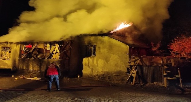 Bingöl’de sobadan çıkan kıvılcım evi yaktı