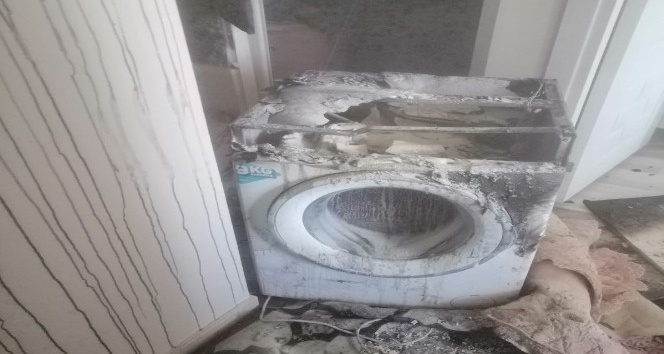 Bingöl’de çamaşır makinesi patladı, yangın çıktı