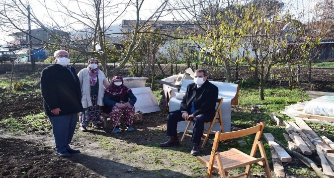 Çan’da evi yanan vatandaşa konteynır kuruldu