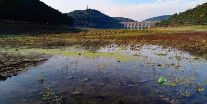 Alibeyköy Barajında korkutan görüntü!