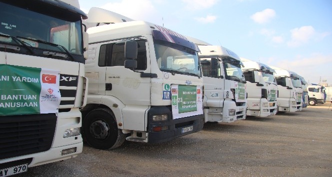 Suriye’ye 30 tırlık yardım gönderildi