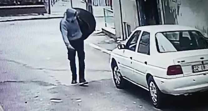 Isparta’da kazan hırsızlığı güvenlik kamerasında