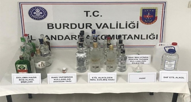 Burdur’da kaçak içki operasyonu: 2 gözaltı