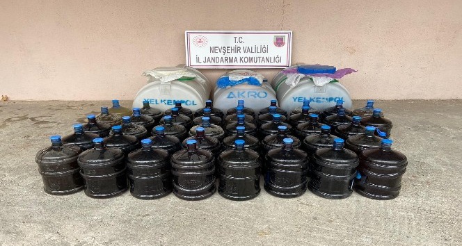 Avanos’ta 2 ton kaçak içki ele geçirildi