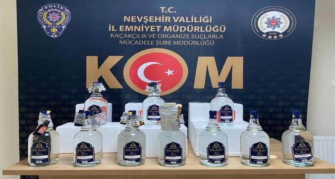 Nevşehir’de 20 litre etilalkol ve alkol aroması ele geçirildi