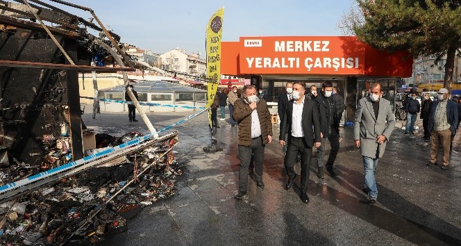 Sincan’da yangın: 9 iş yeri hasar gördü