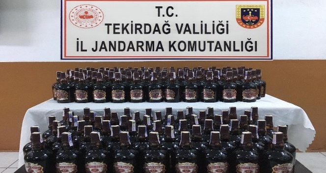 Malkara’da 165 şişe kaçak içki ele geçirildi