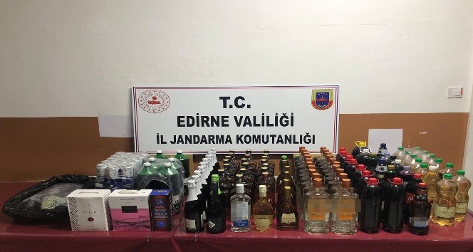 Edirne’de 155 litre kaçak alkol ele geçirildi