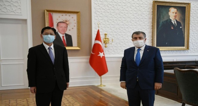 Sağlık Bakanı Koca, Çin’in Ankara Büyükelçisi Liu Shaobin ile görüştü