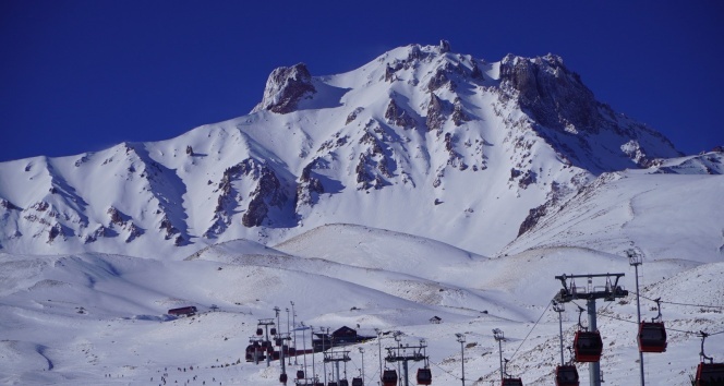 Erciyes&#039;te kar kalınlığı 80 santime ulaştı, pistler doldu