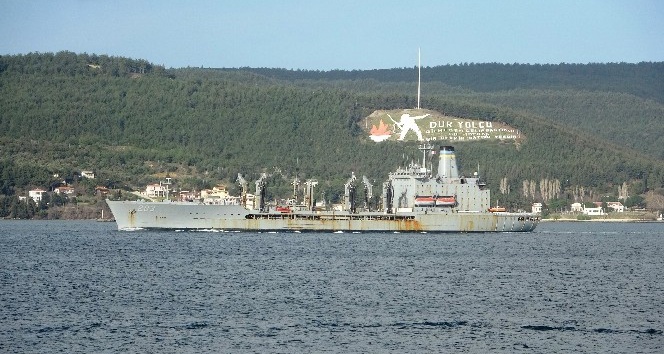 ABD savaş gemisi ‘USNS Laramie’ Çanakkale Boğazı’ndan geçti
