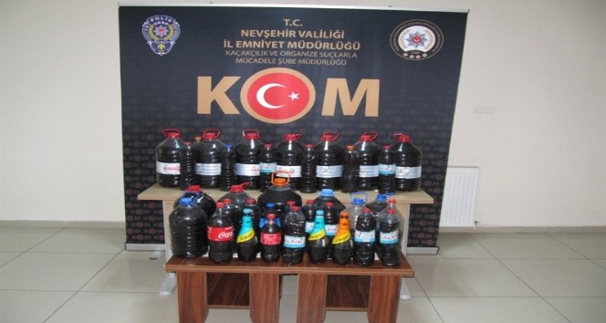 Hacıbektaş’ta 134 litre el yapımı şarap ele geçirildi