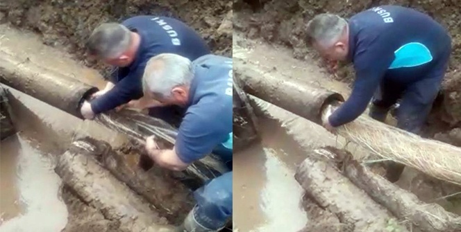 İçme suyu borusundan çıkanı görenler şok oldu