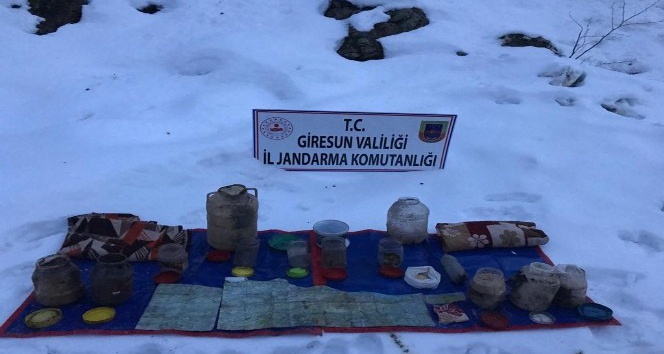 Giresun’da PKK’lıların kullandığı erzak deposu bulundu