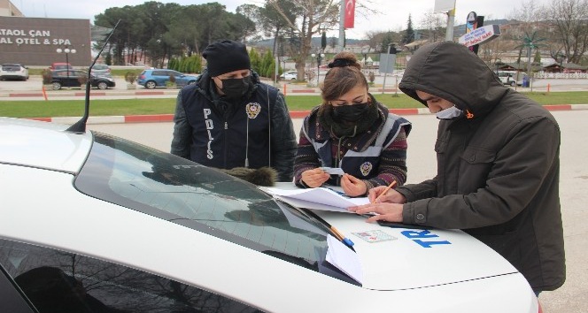 Çan’da sokağa çıkma kısıtlamalarında trafik denetimleri