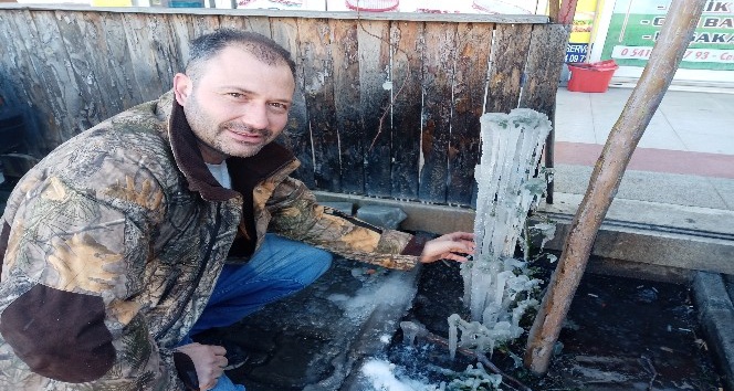 Küçükkuyu’da fidanlar buz tuttu