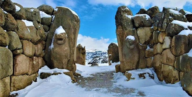 Medeniyetler beşiği 'Hattuşa' kar altında
