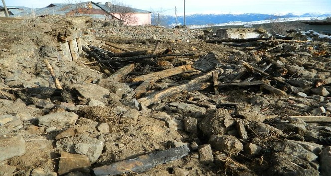 Posof’ta çıkan yangında evleri tamamen yandı