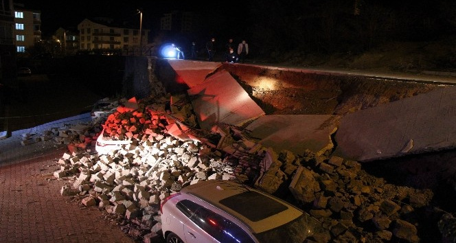 Nevşehir Belediye Başkanı Savran’ın oturduğu apartmanın istinat duvarı çöktü