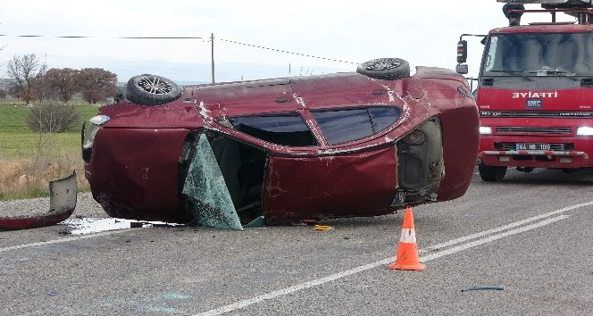 Uşak’ta trafik kazası; 1 ağır yaralı