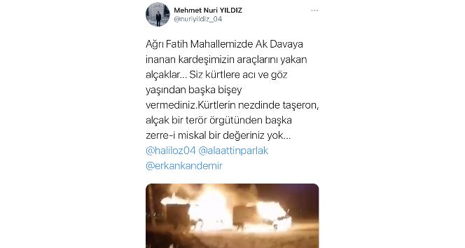 Merkez İlçe Başkanı Yıldız: “Sırf AK Parti’li oldukları için vatandaşlarımızın araçlarını yaktılar&quot;