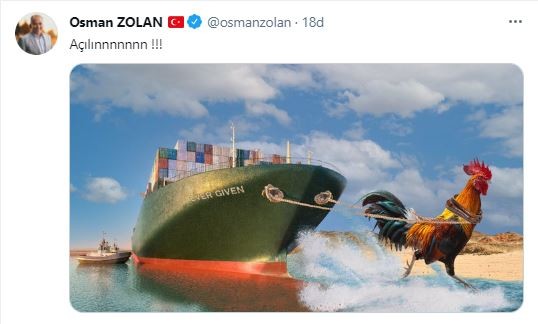 Süveyş Kanalıyla ilgili Denizli horozu paylaşımı