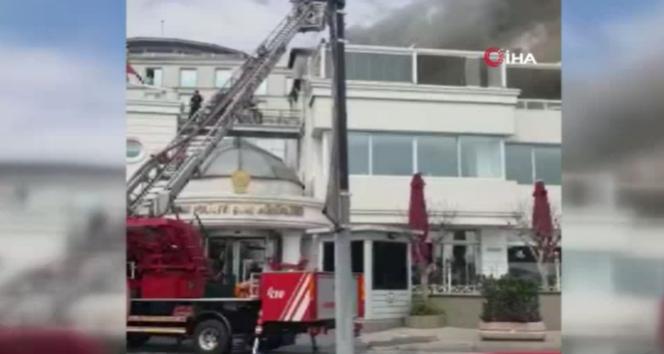 Polis evinde korkutan yang�n.