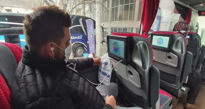 AFAD’tan otobüsle seyahat eden yolculara videolu afet farkındalık eğitimi