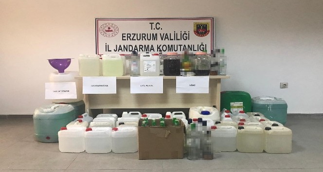 Erzurum’da sahte alkol ve dezenfektan operasyonu