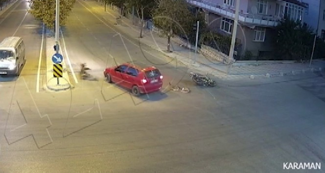 Karaman’da iki ayrı trafik kazası MOBESE kamerasına yansıdı