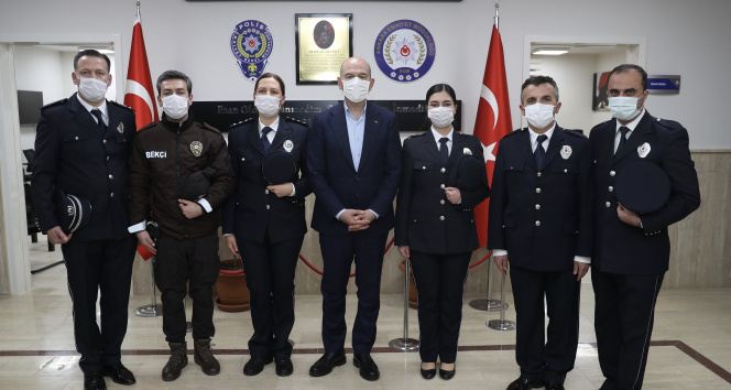 İçişleri Bakanı Soylu, Şehit Behram Aktaşlı Polis Merkezi Amirliğini ziyaret etti