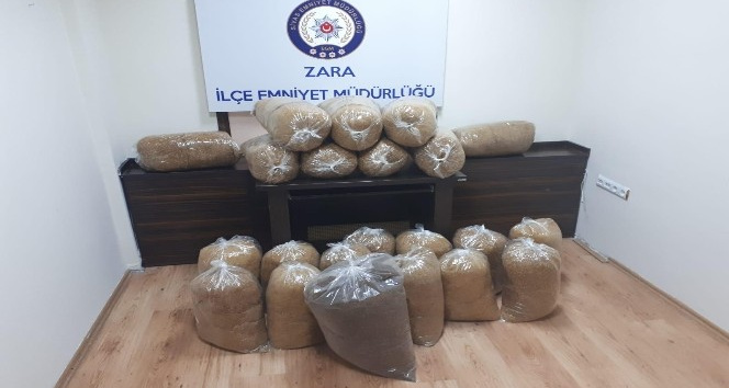 Sivas’ta 135 kilogram kaçak tütün yakalandı