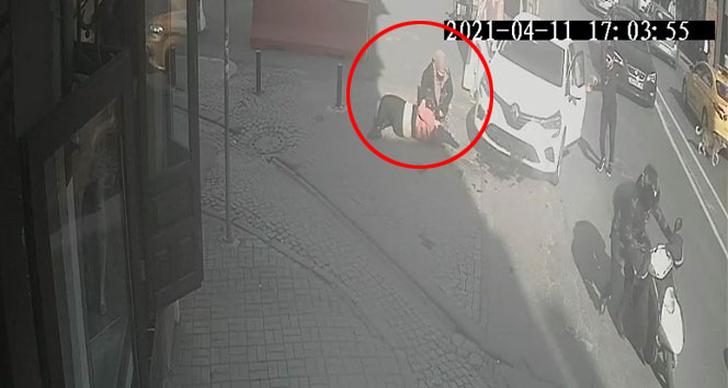 Ortaköy’de turist kadının dehşeti yaşadığı kaza kamerada