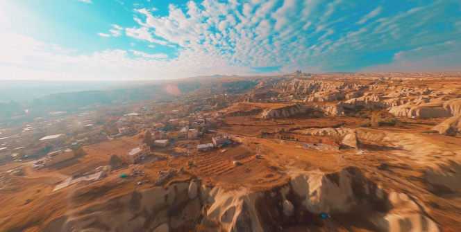 Yarış dronu ile Kapadokya’yı tanıttılar