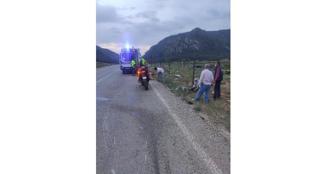 Burdur’da motosiklet kazası: 2 yaralı