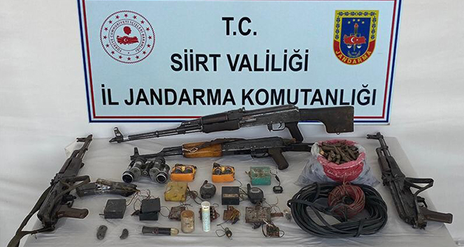 Siirt’te PKK’lı teröristlere ait çok sayı mühimmat ele geçirildi