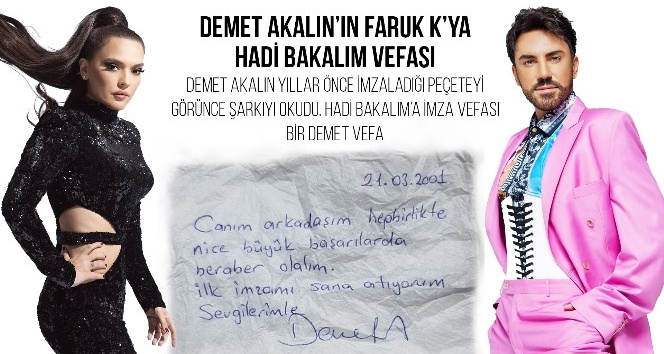 Demet Akalın’dan Faruk K.’ya "Hadi Bakalım" vefası