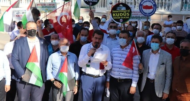 Denizli’de İsrail zulmü STK’lar tarafından protesto edildi