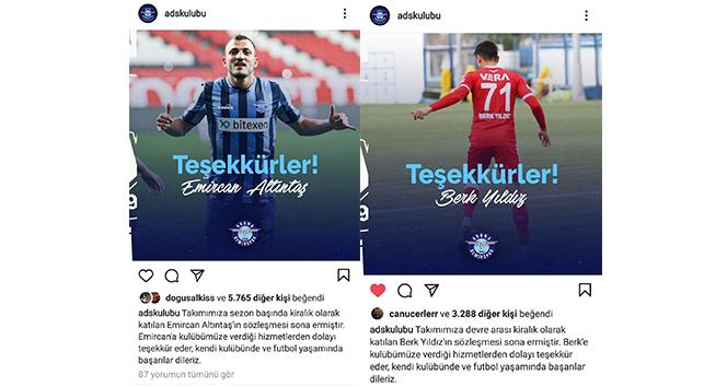 Adana Demirspor’da 2 oyuncu daha takımdan ayrıldı